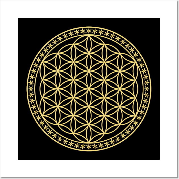 Flower of Life Sacred Geometry Yellow Wall Art by Wareham Spirals